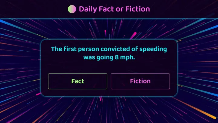 Daily Fact or Fiction official game page captured in a desktop browser