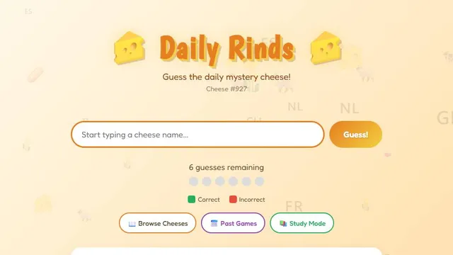 Daily Rinds official game page captured in a desktop browser