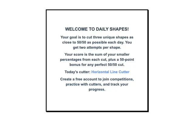 'Daily Shapes' game in progress