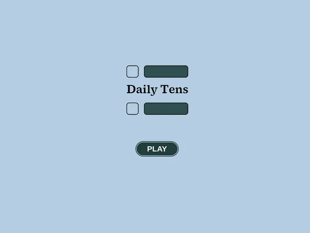 Daily Tens start screen on a pale blue background with its logo and Play button