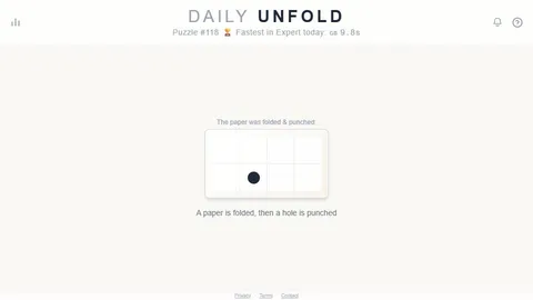 Daily Unfold official game page captured in a desktop browser