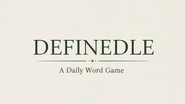 Definedle official game page captured in a desktop browser