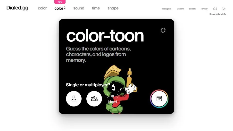 'Dialed - Color Toon' game in progress