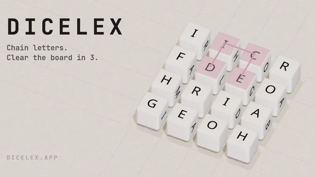 Dicelex official game page captured in a desktop browser