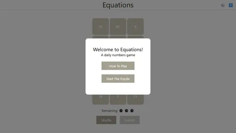 Equations official game page captured in a desktop browser