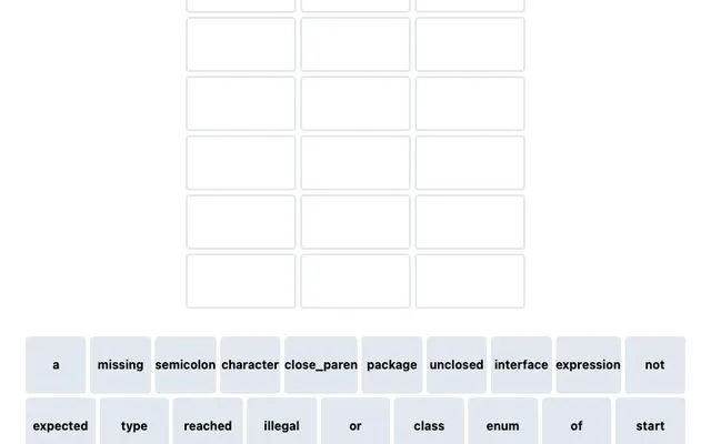'Errordle' game in progress