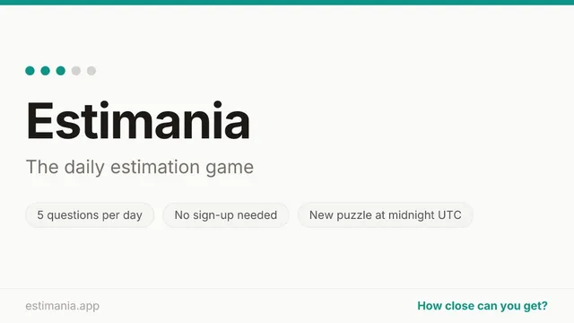 Estimania official game page captured in a desktop browser