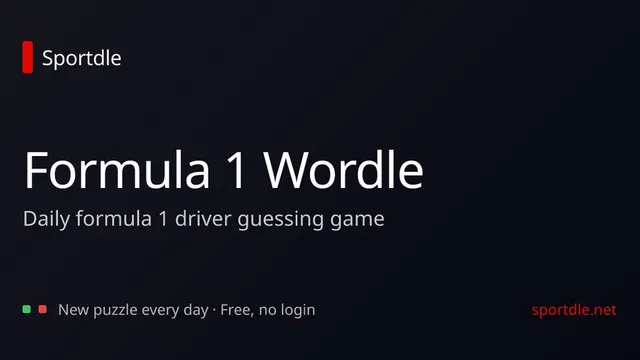 F1 Sportdle official game page captured in a desktop browser