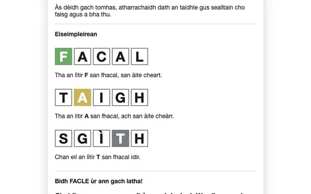'Facle' game in progress