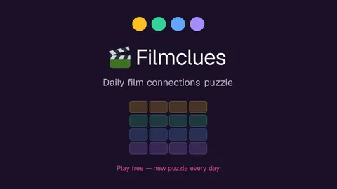 Film Clues official game page captured in a desktop browser