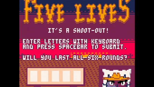Five Lives official game page captured in a desktop browser