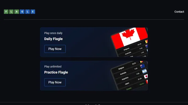Flagle Game official game page captured in a desktop browser