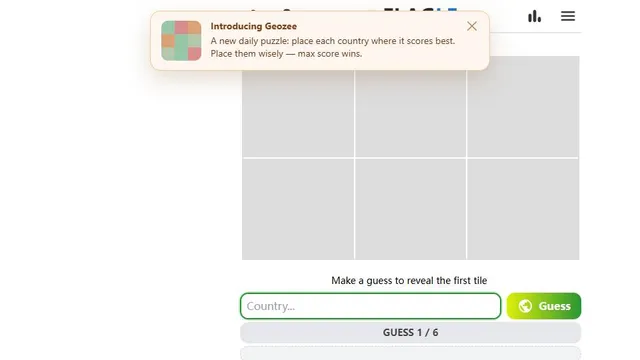 Flagle official game page captured in a desktop browser