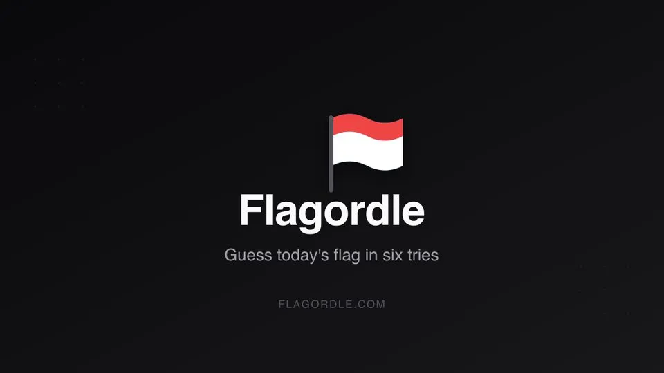 Flagordle official game page captured in a desktop browser