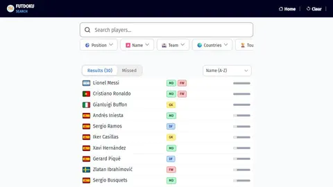 Futdoku official game page captured in a desktop browser