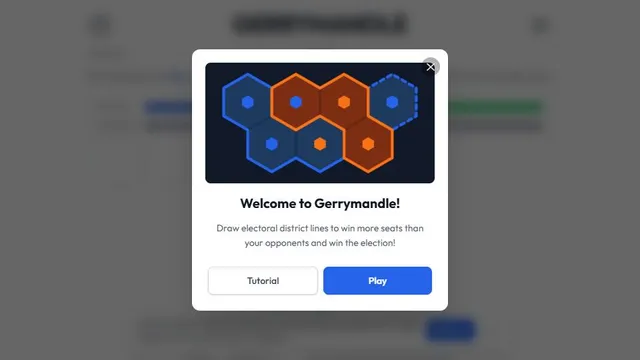 Gerrymandle official game page captured in a desktop browser