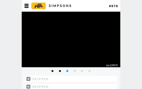 'Giffle - Simpsons' game in progress