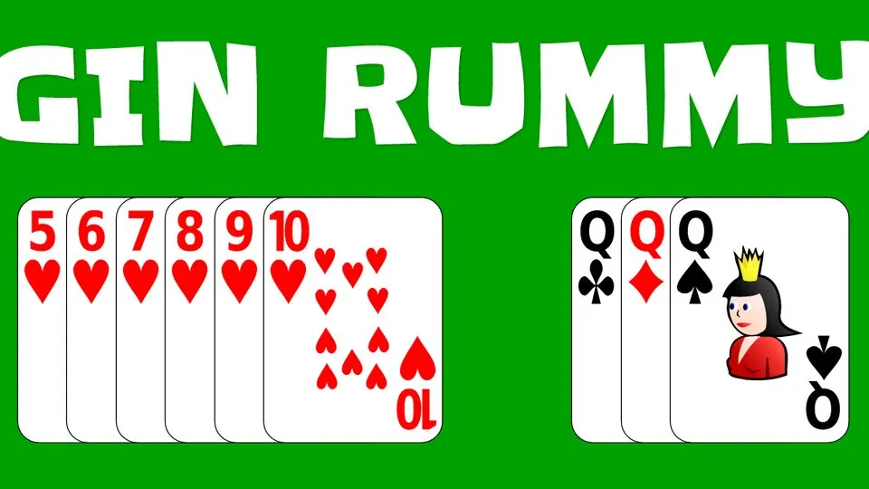 Gin Rummy official game page captured in a desktop browser