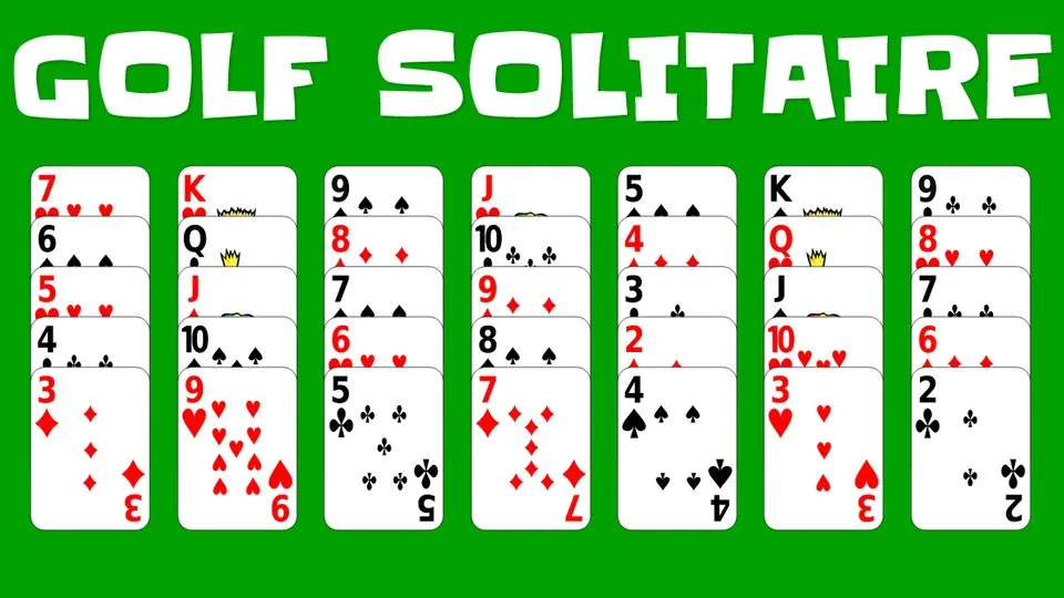 Golf Solitaire official game page captured in a desktop browser