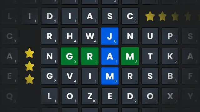 Gram Jam official game page captured in a desktop browser