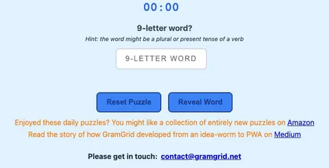 'GramGrid' game in progress