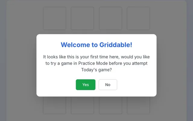 'Griddable' game in progress
