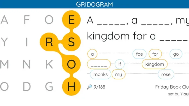Gridogram official game page captured in a desktop browser
