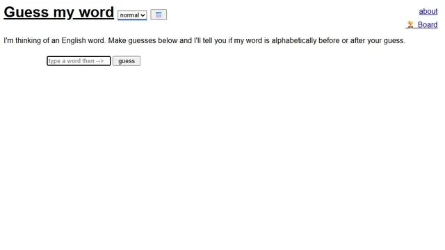 'Guess My Word' game in progress