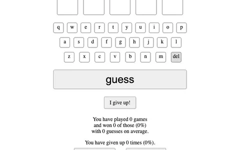 'Guessle' game in progress