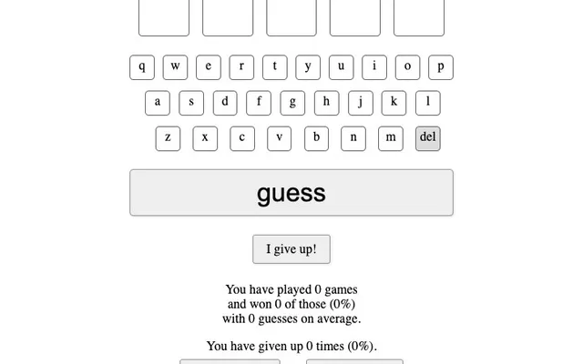 'Guessle' game in progress