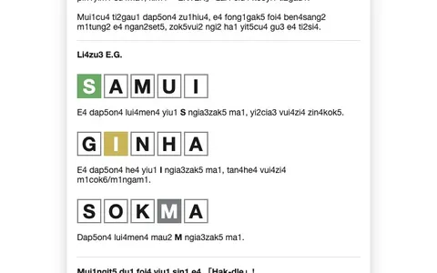 'Hak-dle' game in progress