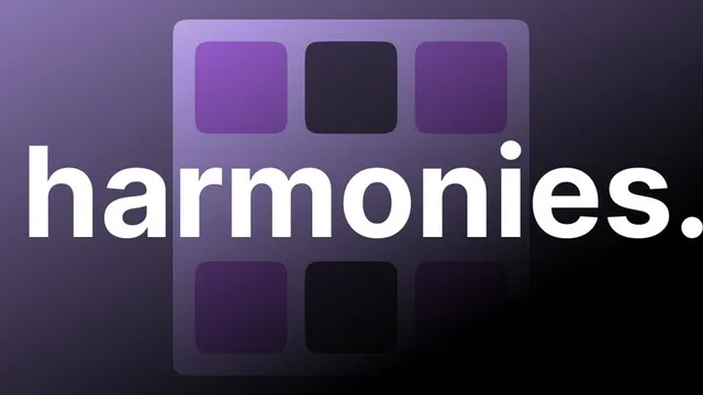 Harmonies official game page captured in a desktop browser