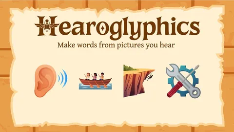 Hearoglyphics official game page captured in a desktop browser