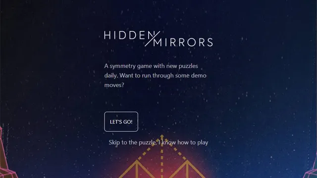 Hidden Mirrors official game page captured in a desktop browser