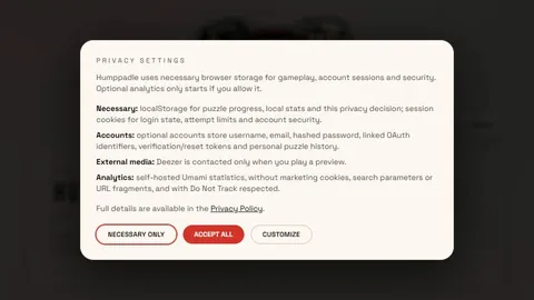 Humppadle official game page captured in a desktop browser