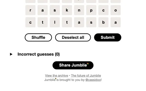 'Jumblie' game in progress