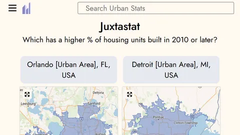 Juxtastat official game page captured in a desktop browser