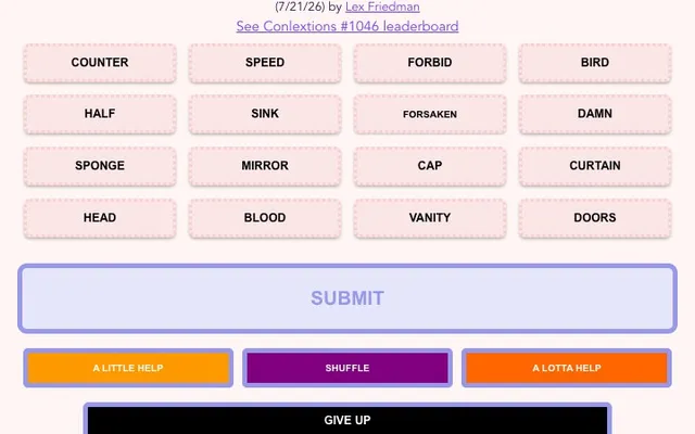 'Lex.Games - Conlextions' game in progress
