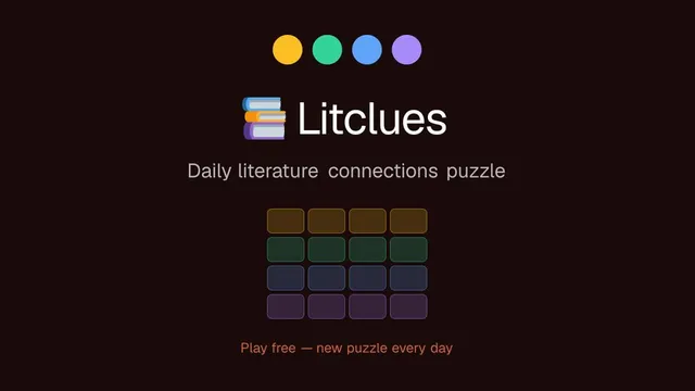Lit Clues official game page captured in a desktop browser