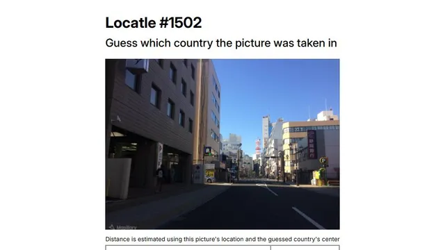 Locatle official game page captured in a desktop browser