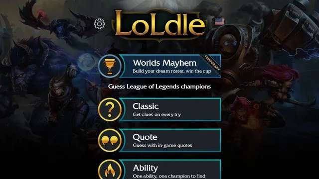LoLdle official game page captured in a desktop browser