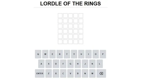 'Lordle of the Rings' game in progress