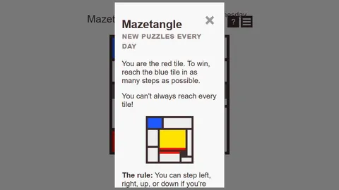 Mazetangle official game page captured in a desktop browser