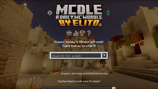 MCdle Mobs official game page captured in a desktop browser