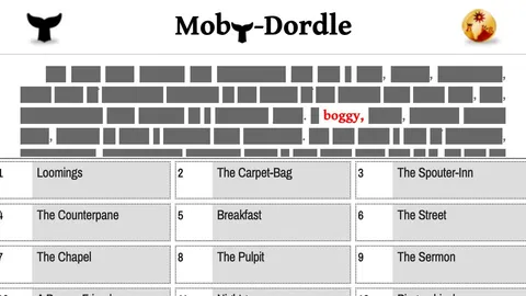 Moby-Dordle official game page captured in a desktop browser
