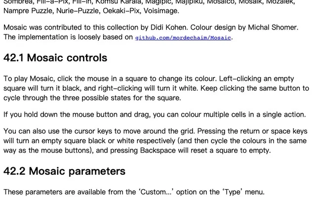 'Mosaic' game in progress