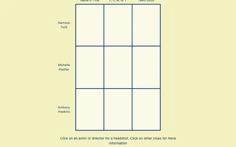'Movie Grid' game in progress