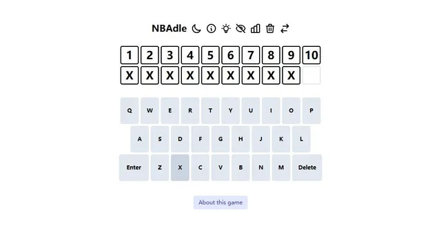 'NBAdle' game in progress