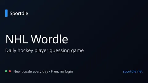 NHL Sportdle official game page captured in a desktop browser