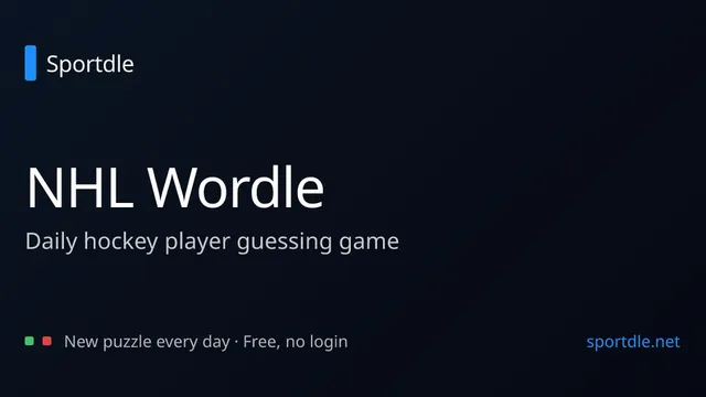 NHL Sportdle official game page captured in a desktop browser